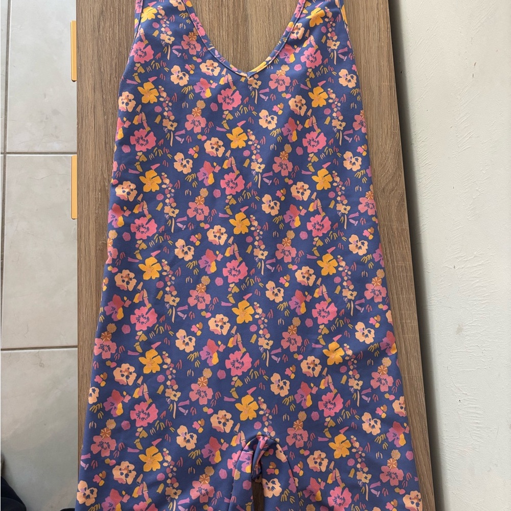 Skatie Kids Floral Romper - Blue and Pink